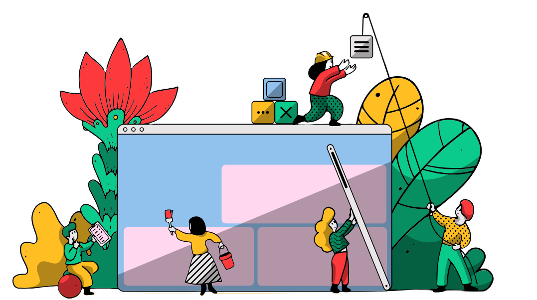 Illustration of a proposal management workspace coming together
