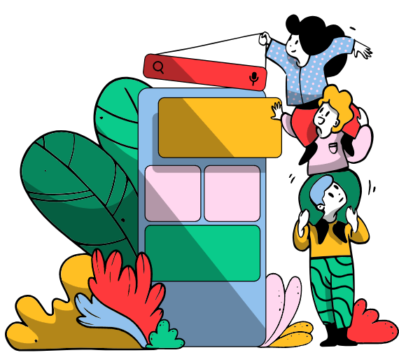 Illustration of a team collaborating on building proposals